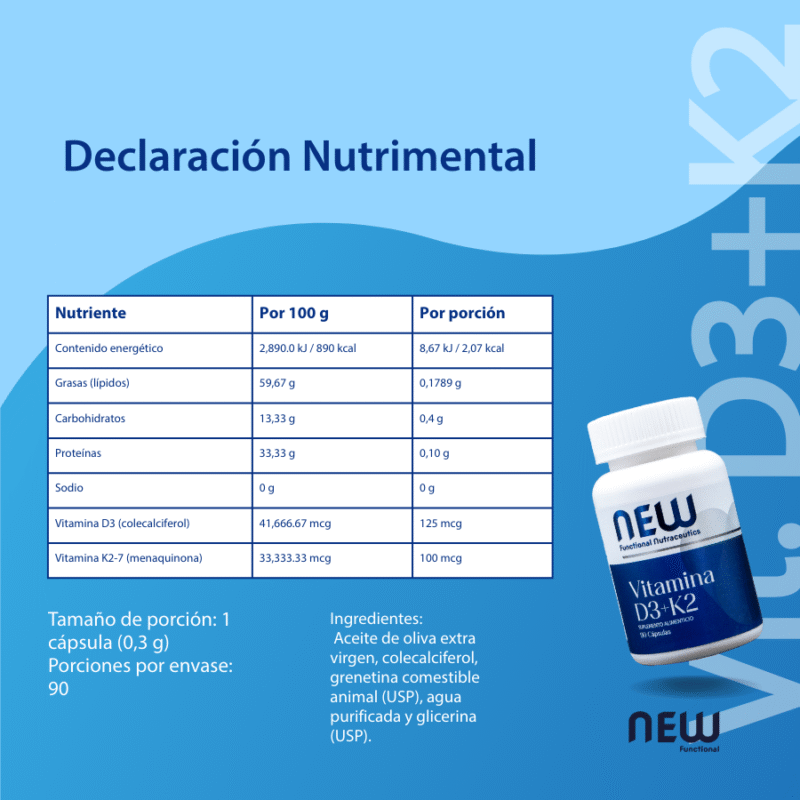 VITAMINA D3+K2 5,000 UI NEW