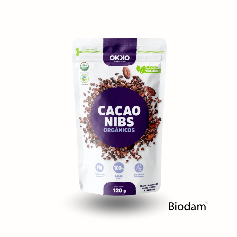 CACAO NIBS ORGANICOS 120 G, OKKO