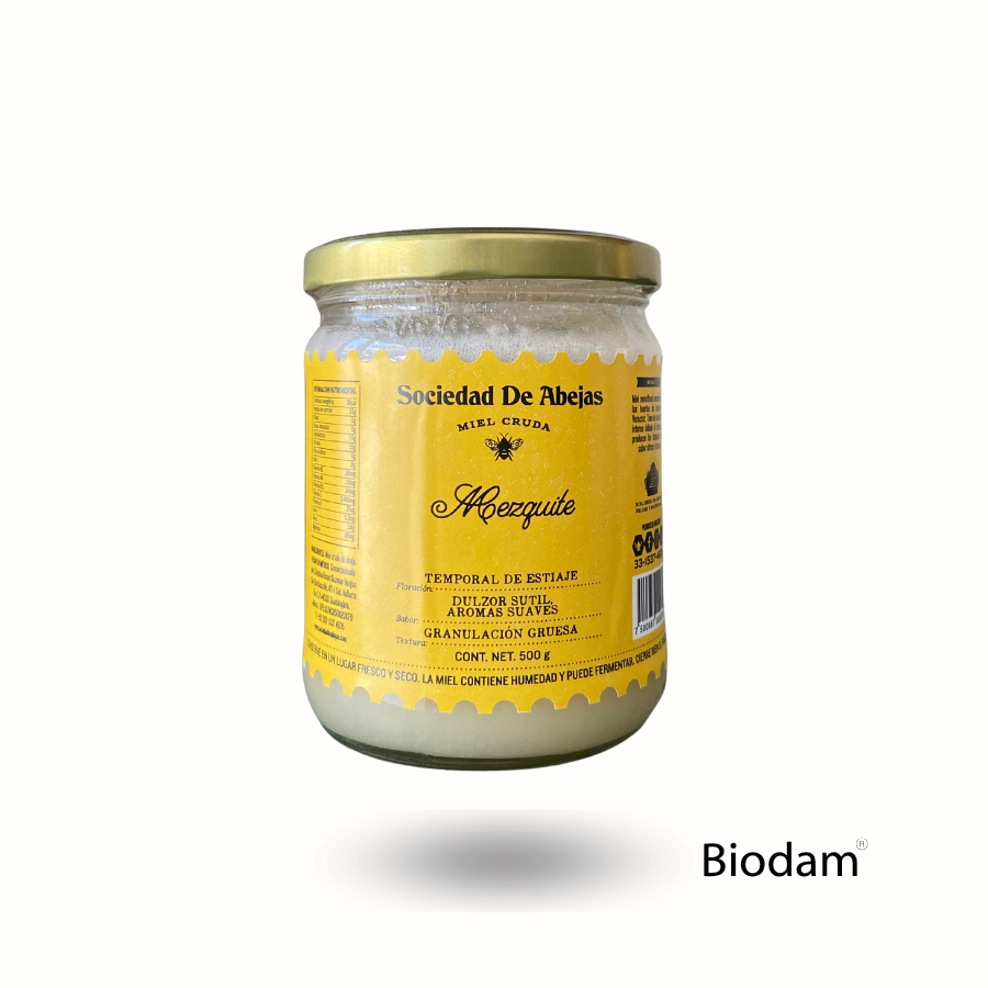 MIEL AZAHAR MEZQUITE, SOCIEDAD DE LAS ABEJAS, 500 G.